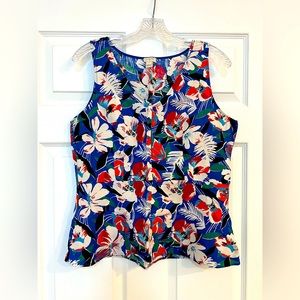 J. Crew Red, white, and blue floral tank